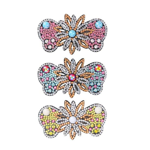 Rhinestone Butterfly Hair Barrette Hairpins Automatic Ponytail Holder Clip